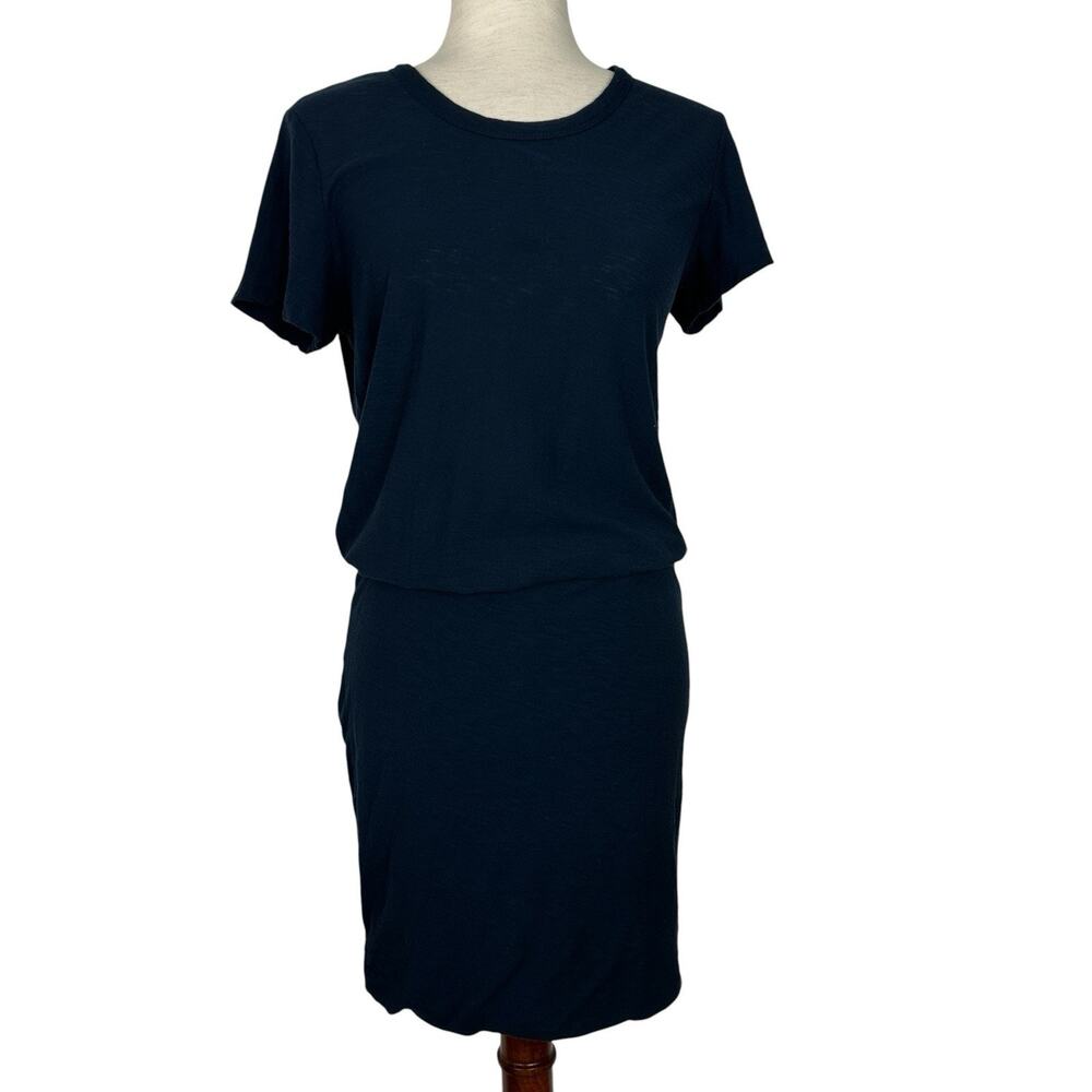 James Perse Standard Dress Size 2 Medium Cotton Modal Navy Minimalist Casual